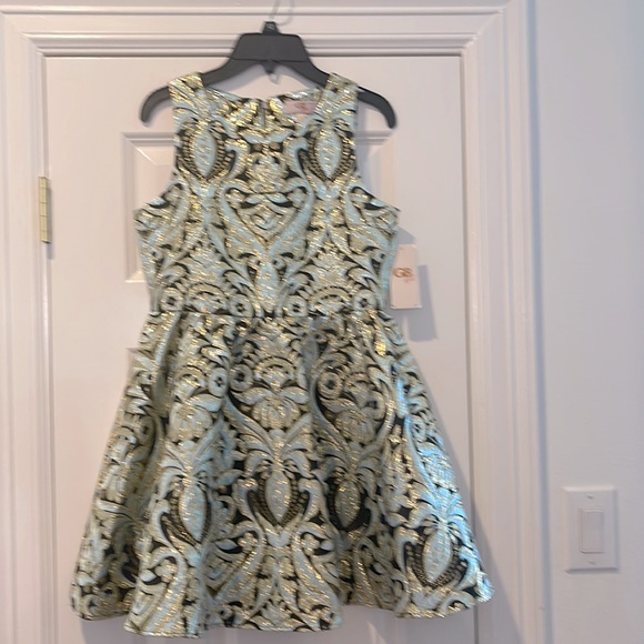 Brand-new with the tech girls dress size 12 brocade fabric with black lining. - Picture 2 of 9